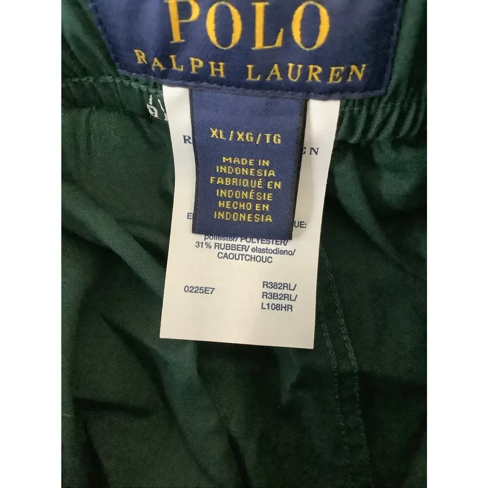 Polo Ralph Lauren Men's XL Green Pony Cotton Woven Boxer Shorts D2-6